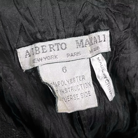 Alberto Makali Watercolor Abstract Mesh Buttoned Blazer Jacket Blue Black Size 6 - Picture 6 of 7